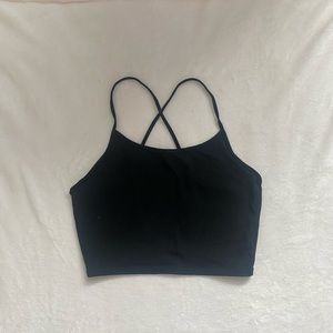 American Eagle black open back crop tank